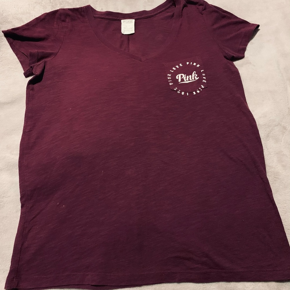 PINK Victoria’s Secret maroon short sleeve tee S